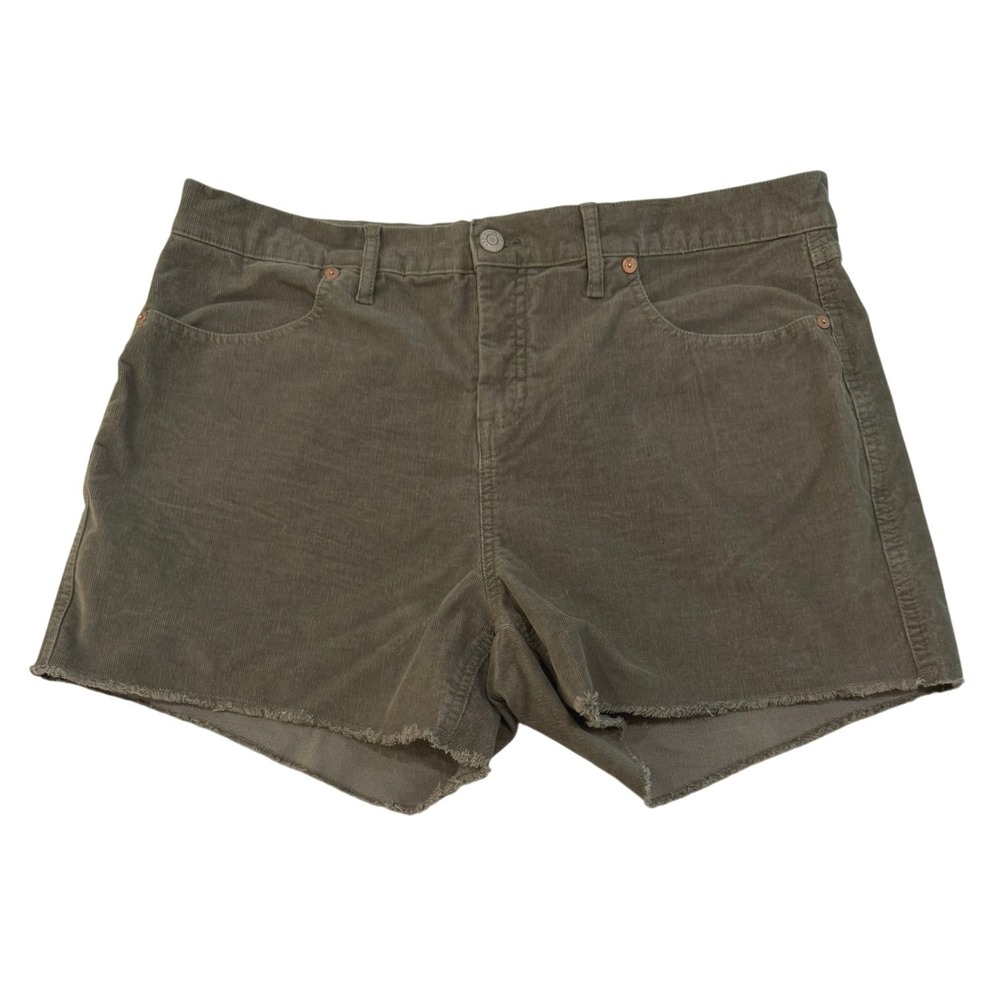 GAP Women's Olive Green Corduroy Raw‎ Hem Shorts Size 14 Inseam 4"